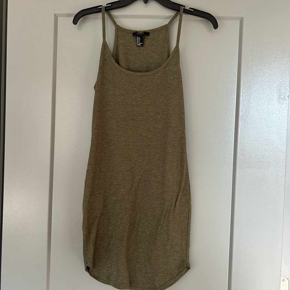 Olive Green Dolphin Hem Dress